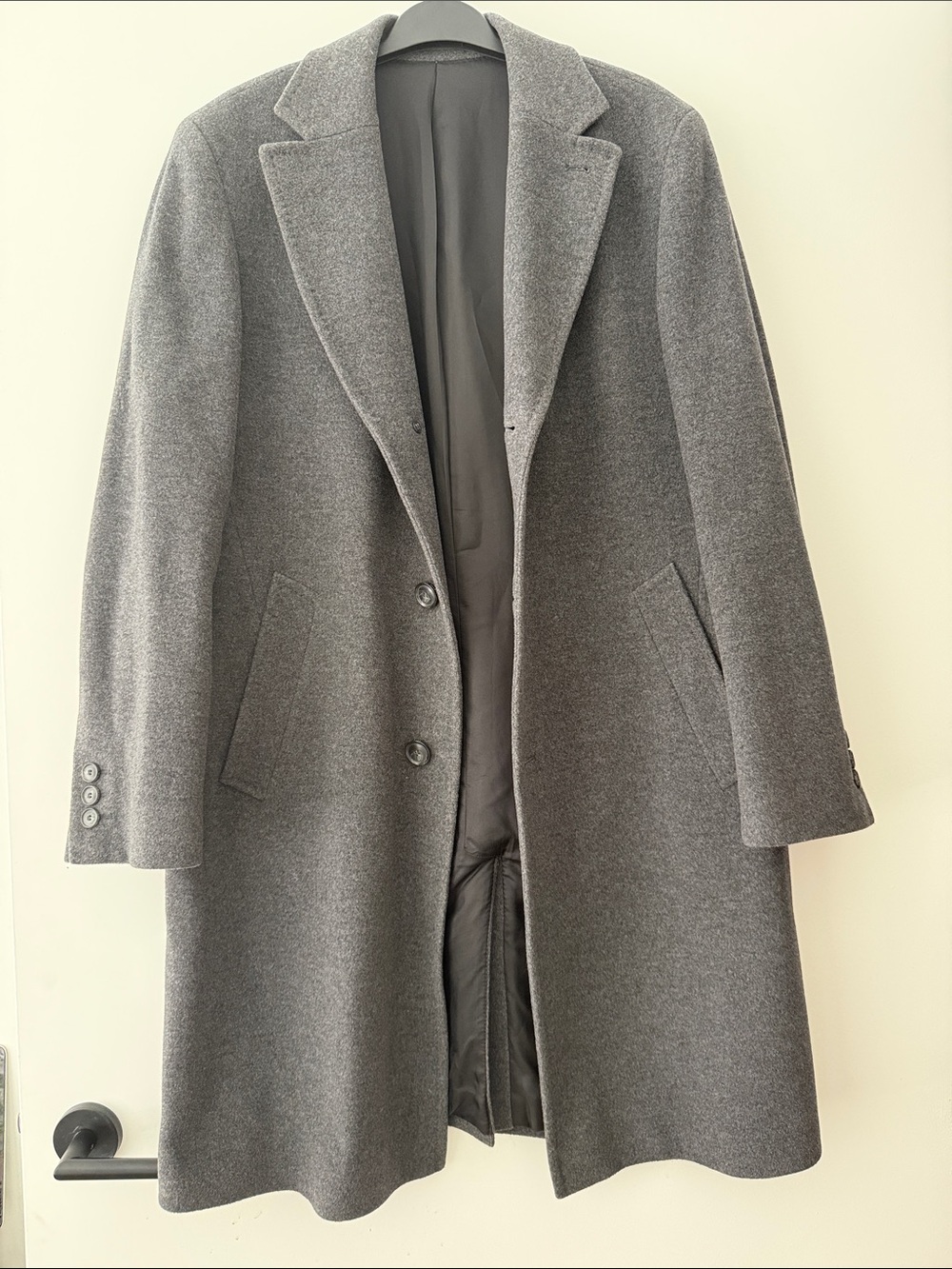 Vintage Hugo Boss Men's Classic Wool-Cashmere Blend Overcoat - Gray size 50